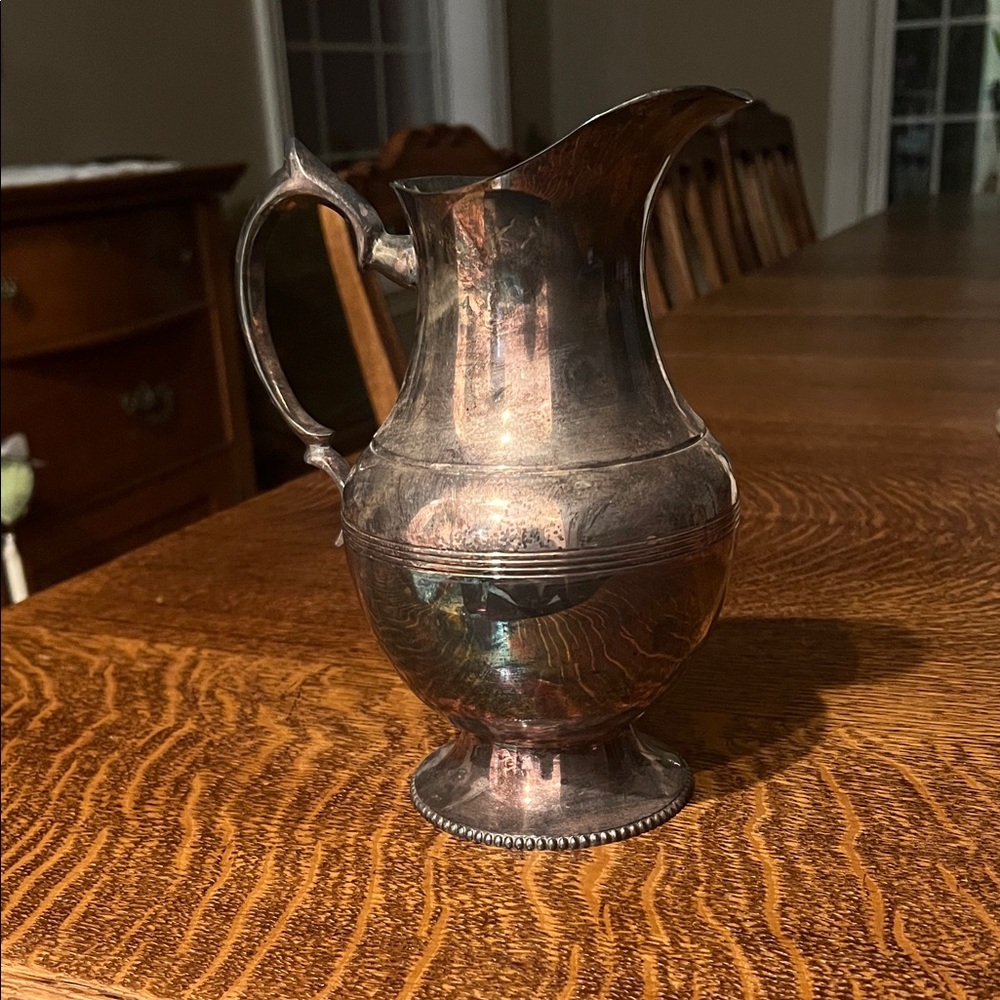 Vintage Silver-Tone Decorative Pitcher